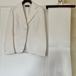 Franck Namani white textured pants suit US Size 6